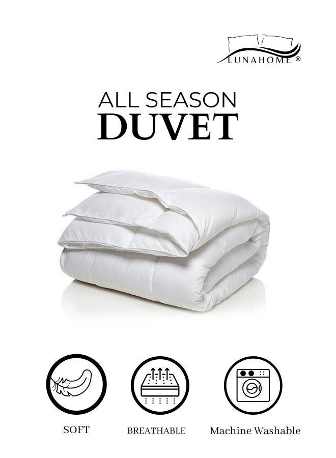 لونا هوم أحجام التباين (الملك 220 × 240 سم، الملكة 200 × 230 سم، واحد 160 × 210 سم) لحاف لحاف إدراج أبيض، جميع المواسم. اختر الحجم - Image 1